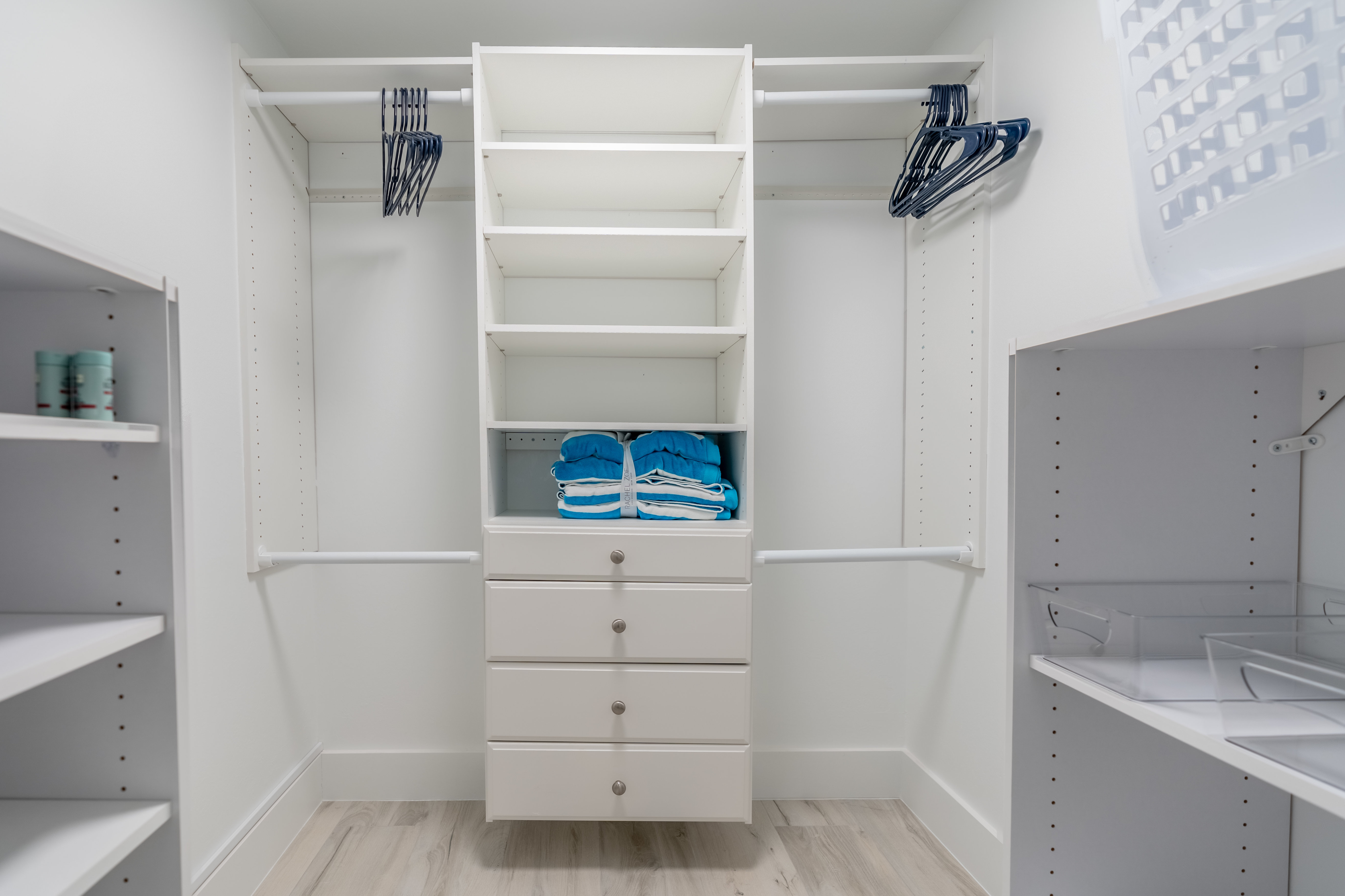 Walk-in closet with built-in storage